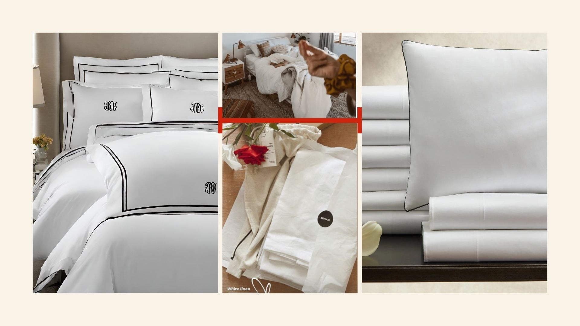 Monogrammed Linen Bedding and Bathrobes by BEDLAM — Custom Embroidered for Indian Homes