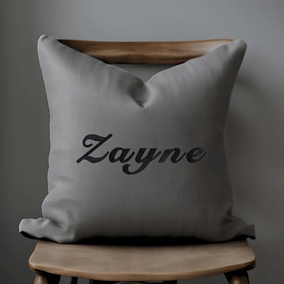 CUSHY TALE Ø3 - Grey Personalized Monogram Cushion