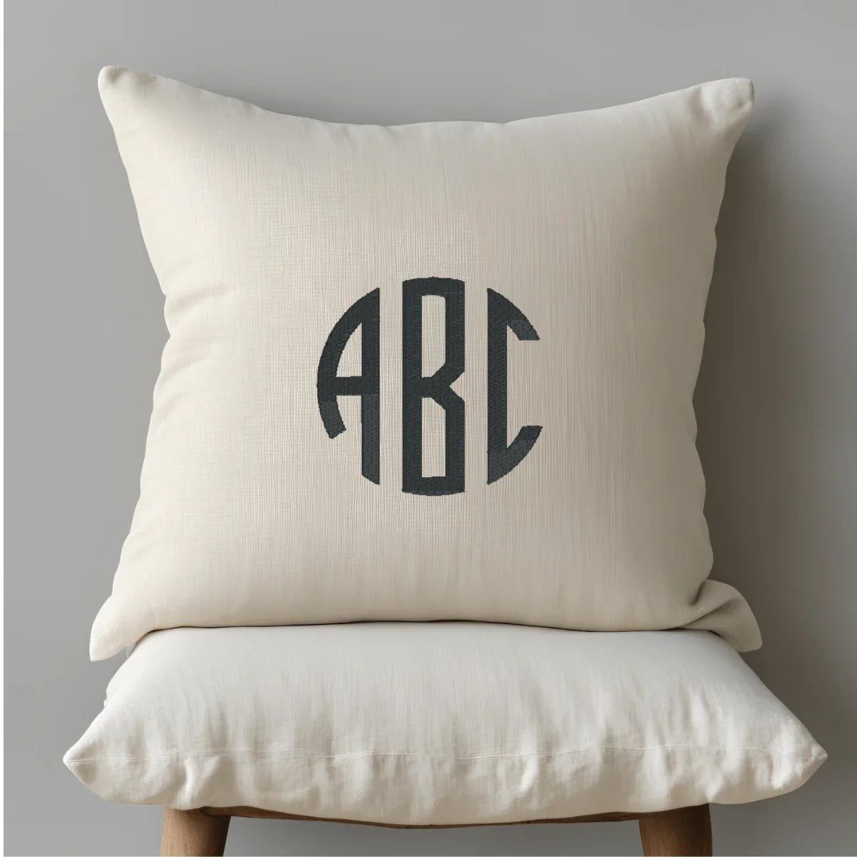 CUSHY TALE Ø5 - Oatmeal Monogram Cushion Covers for Children
