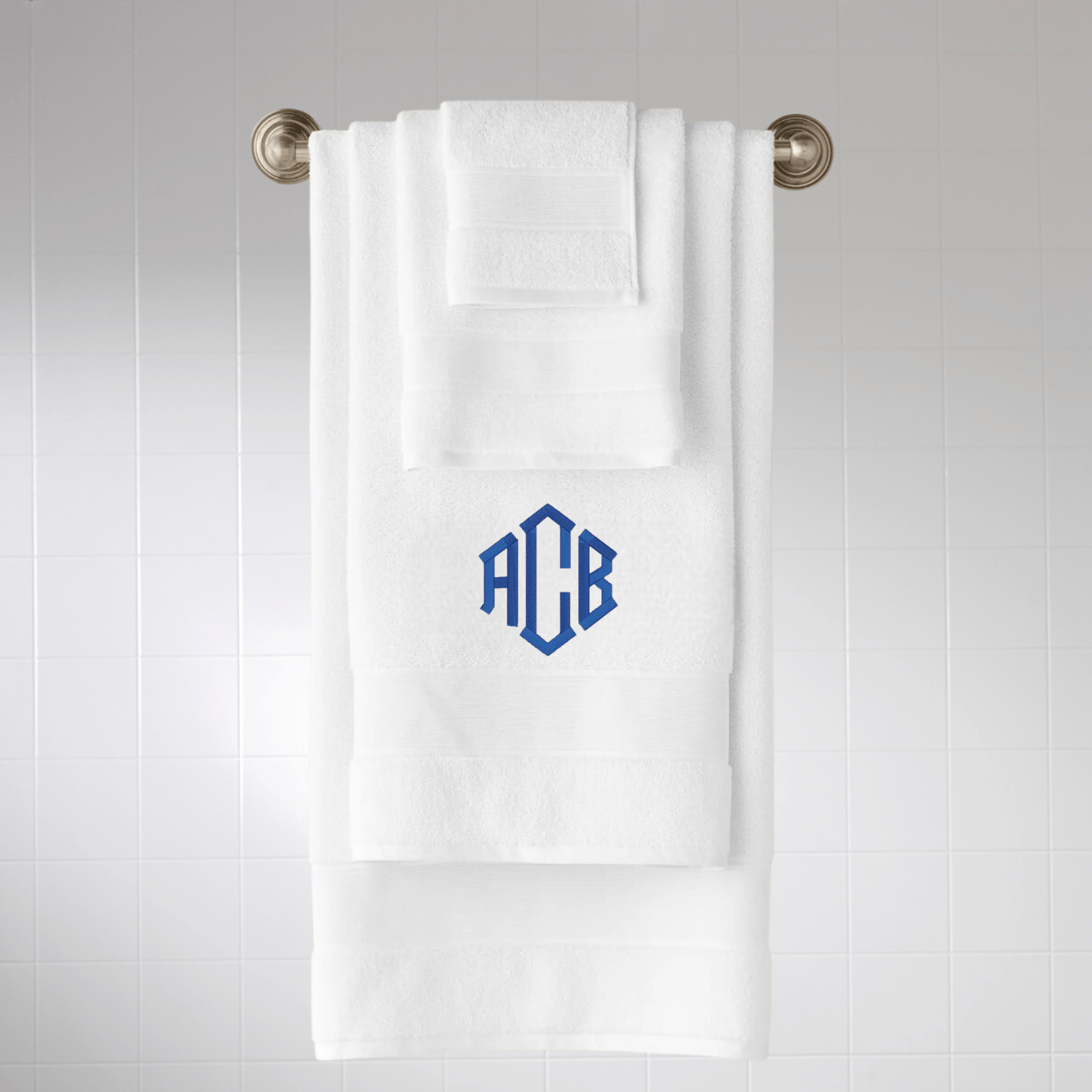 Plush bath towel online with monogram