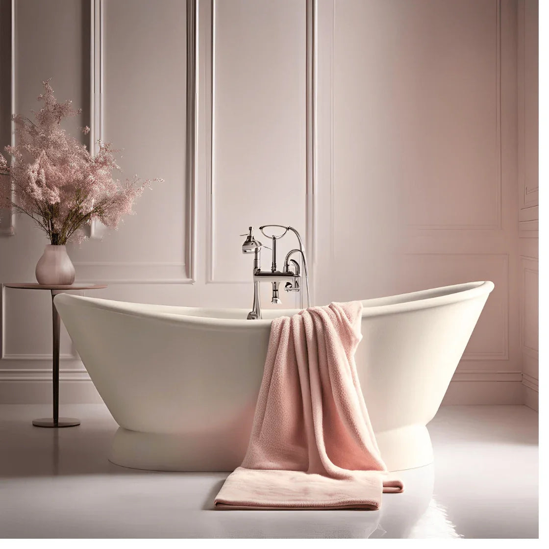 BTØ6 - MONOGRAM BATH TOWEL IN BLUSH