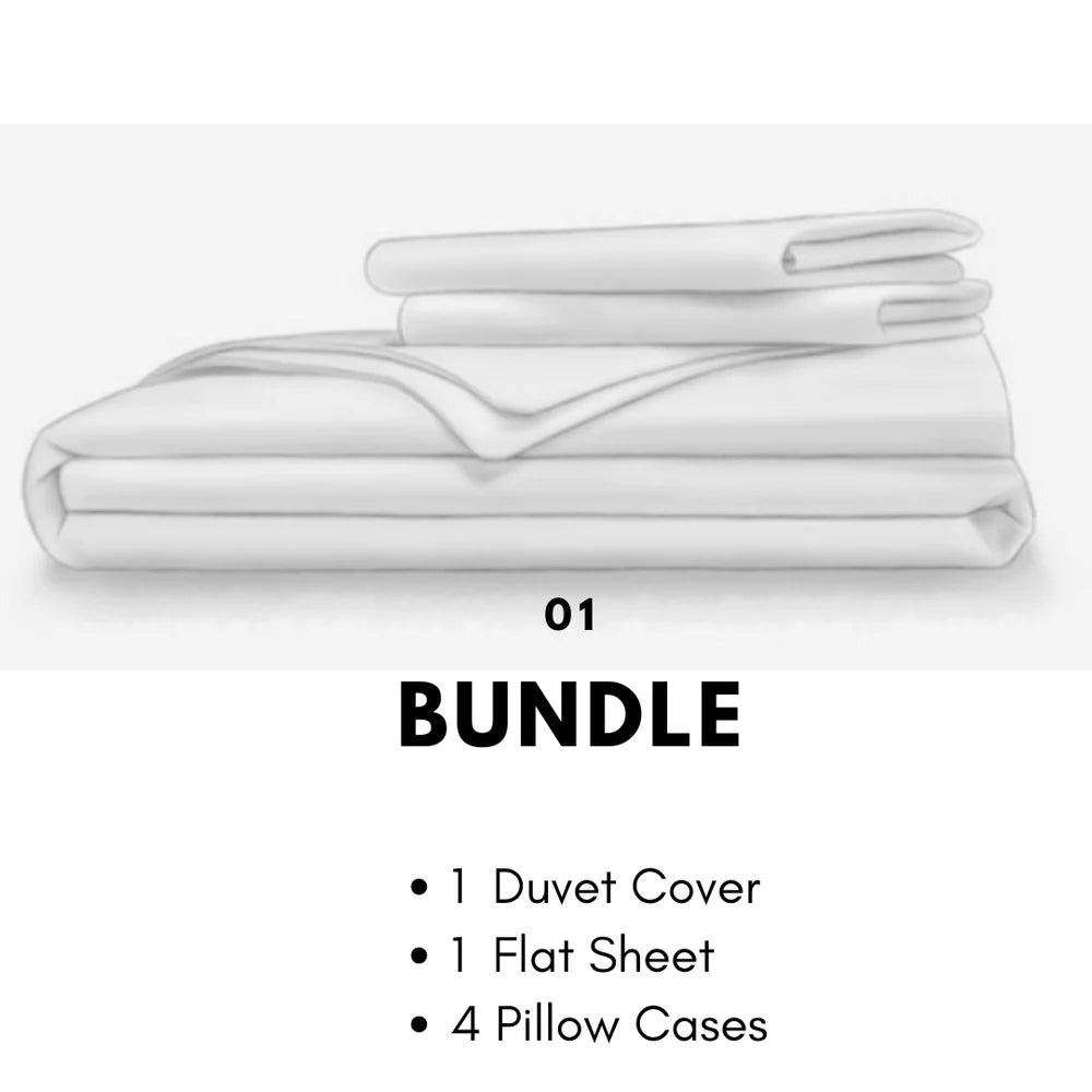 Châteaux VI - 1000 TC White Duvet Cover +  Pillowcases +Sheet