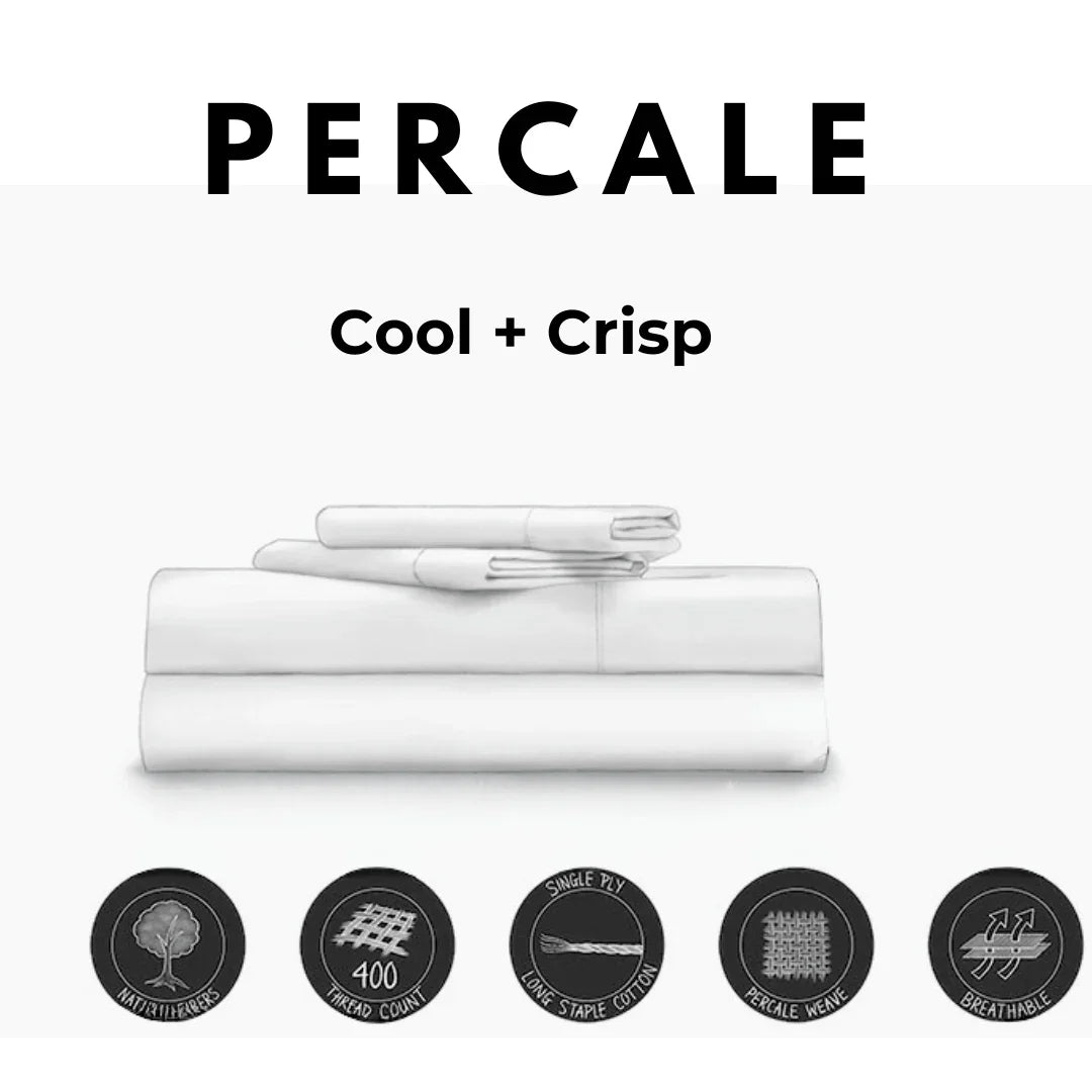 Ivory Cream Bed Sheet Set 400TC Percale