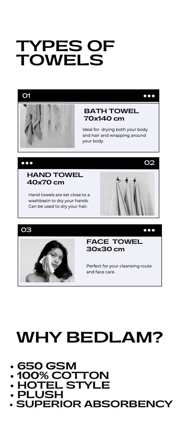 types of bath towels size guide