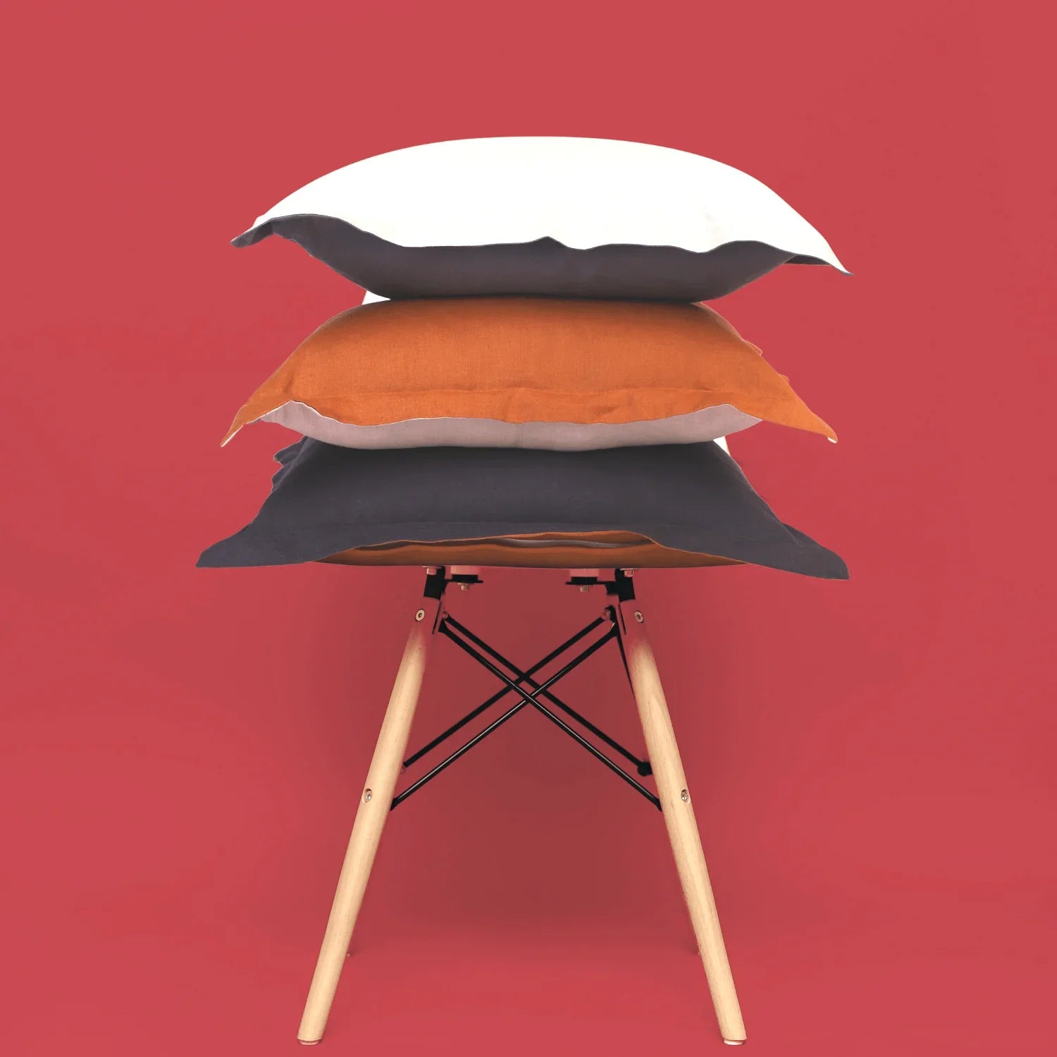 K Ø3 - Terracotta + Oatmeal Linen Cushion Cover