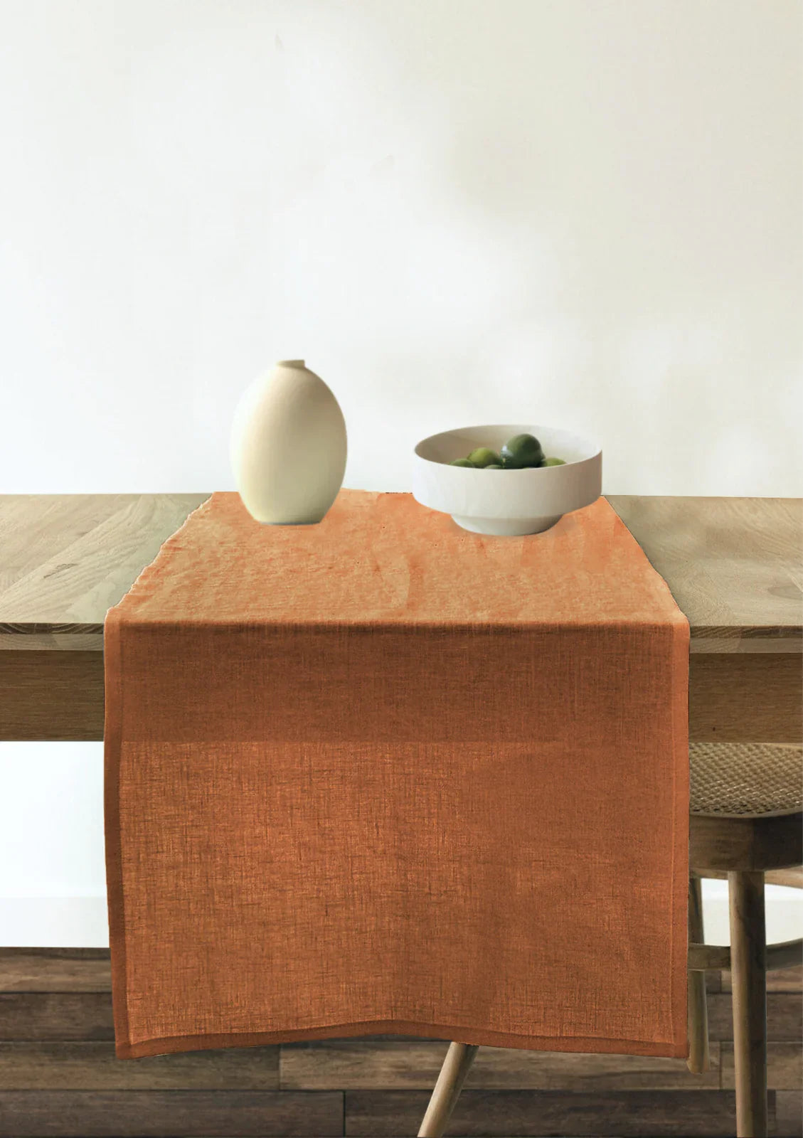 Terracotta linen dining table runner online
