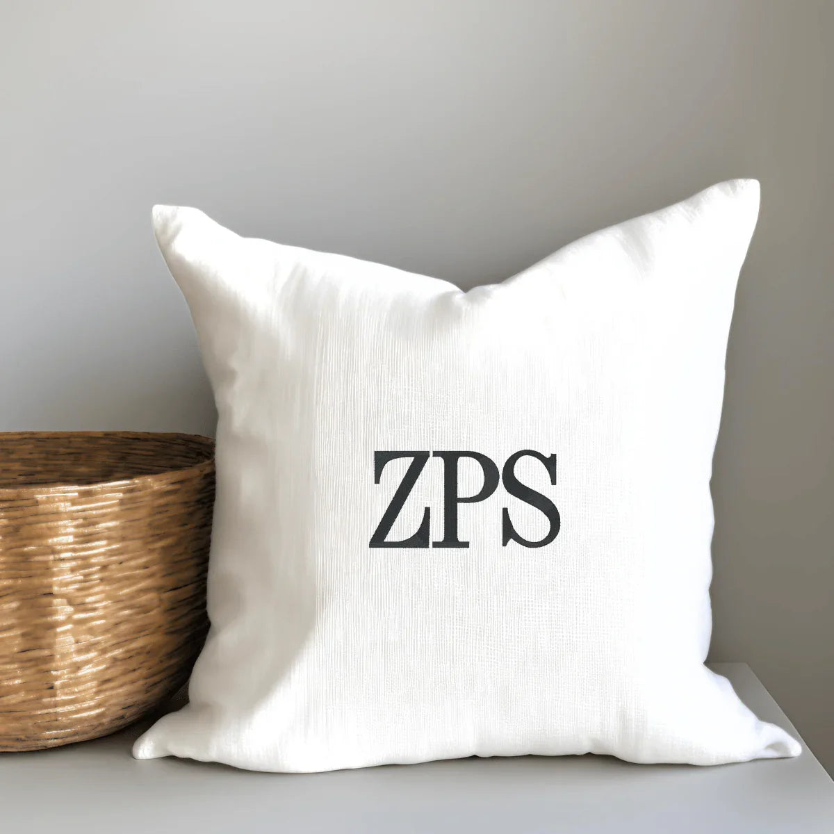 CUSHY TALE Ø6 - Unique Monogram Cushion Cover In White