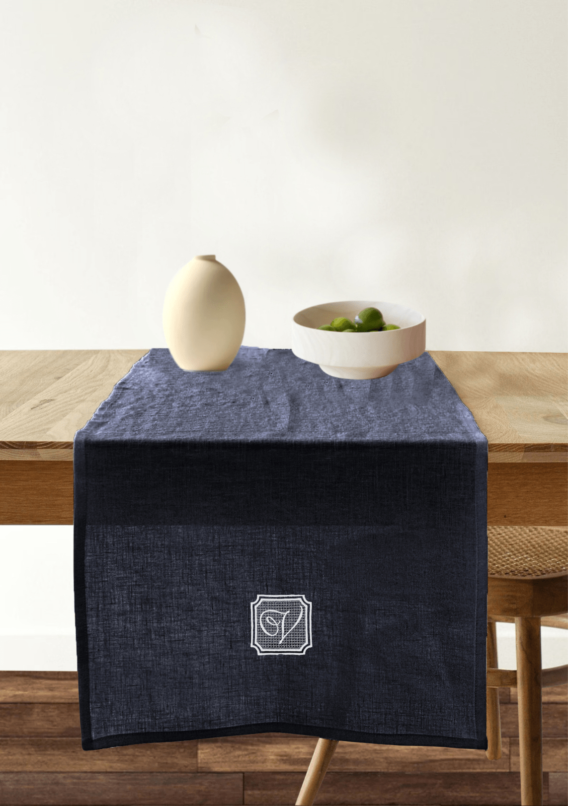 Blue Linen dining table runner online