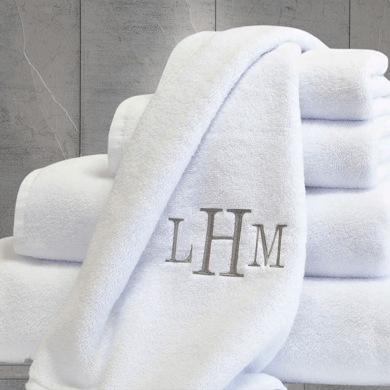 White Monogram Hand Towel Set Online India