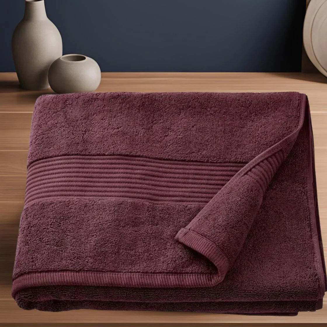 BTØ3 - MAROON LUXURY BATH TOWEL WITH MONOGRAM