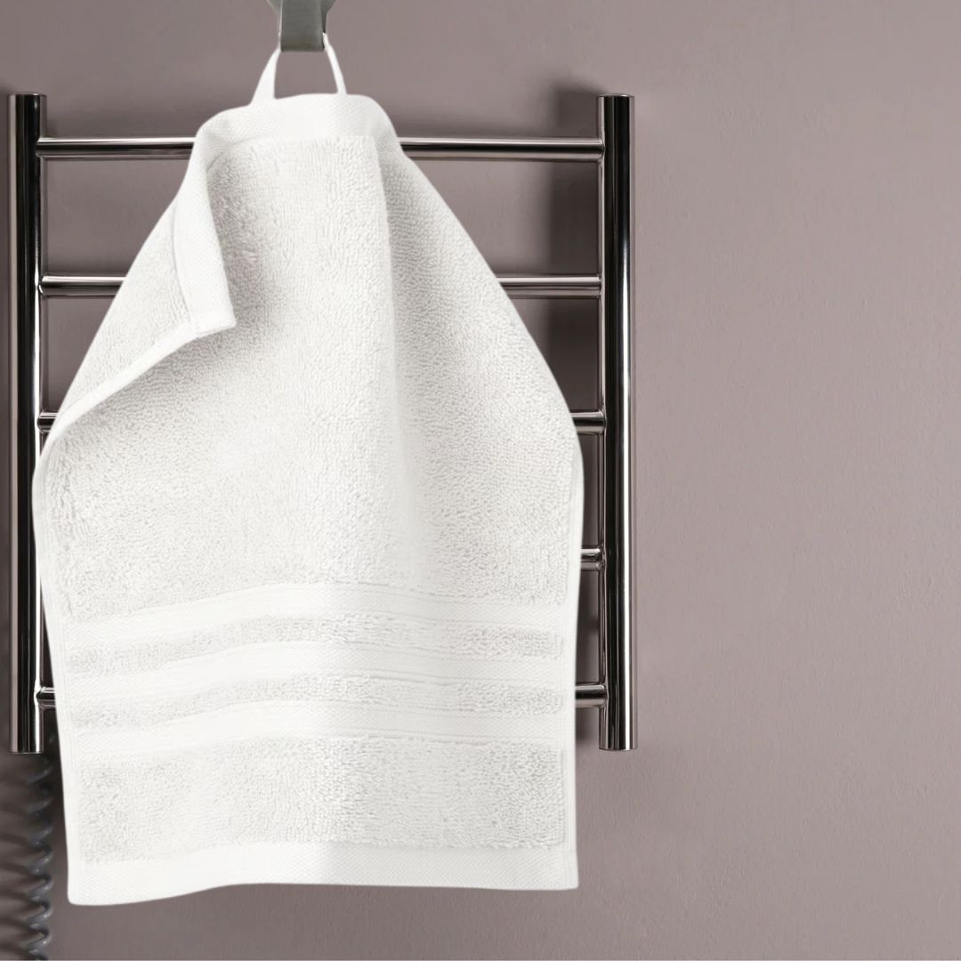 white luxury washcloth set folded