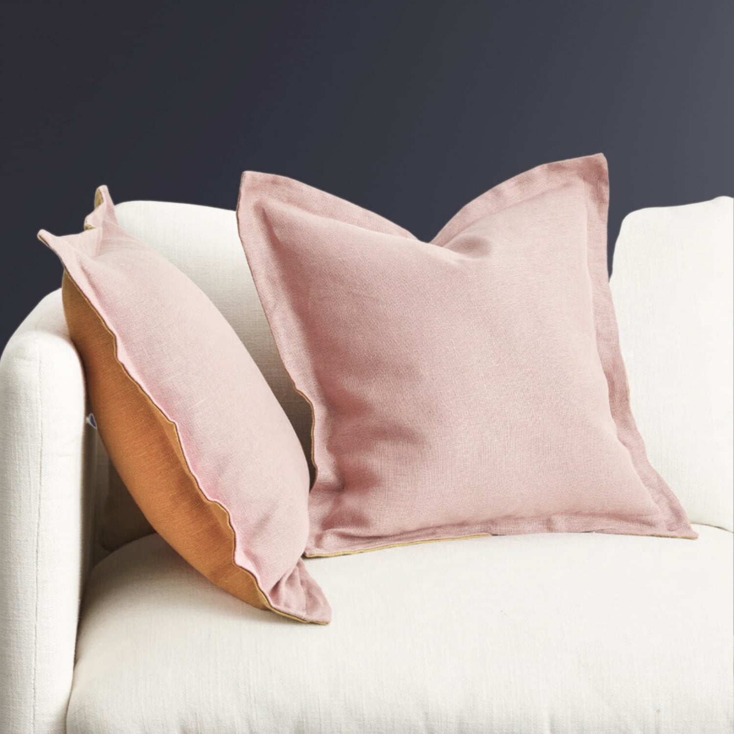 K Ø5 - Lavender + Terracotta Linen Cushion Cover