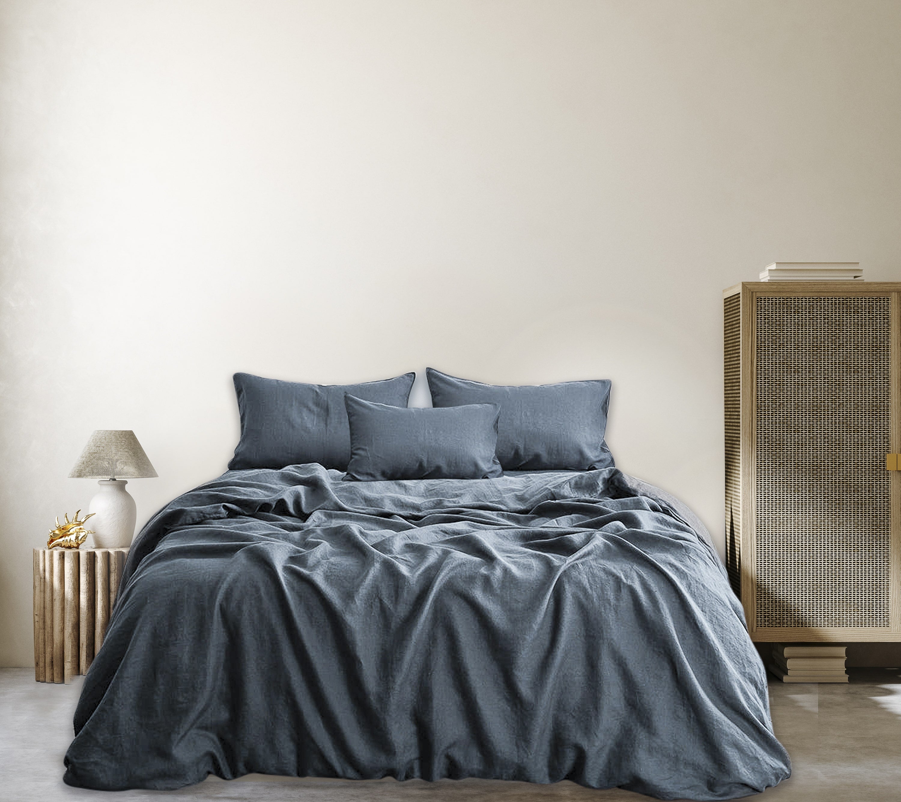 LAKE BLUE - 100% PURE LINEN BEDSHEET