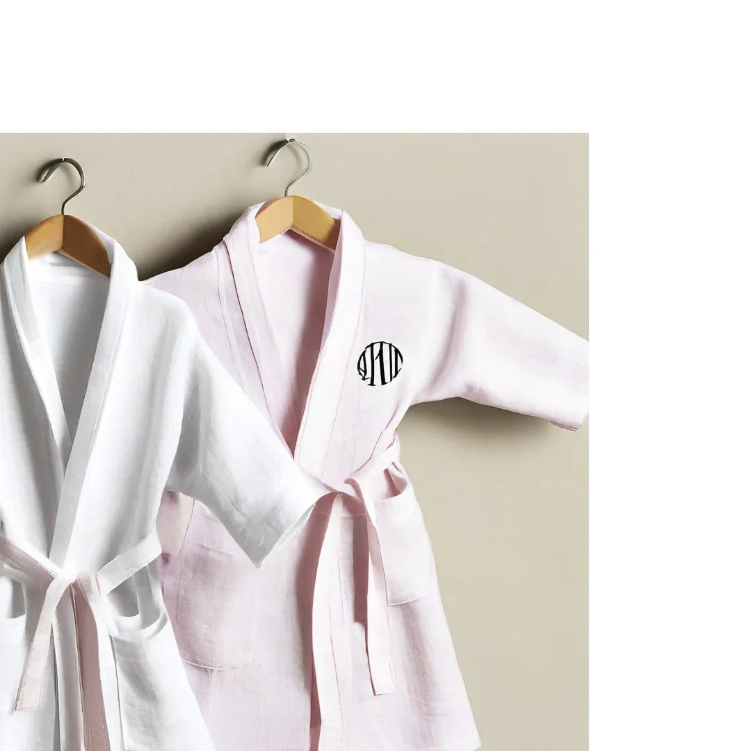 Lavender girls robe, children bathrobe pink