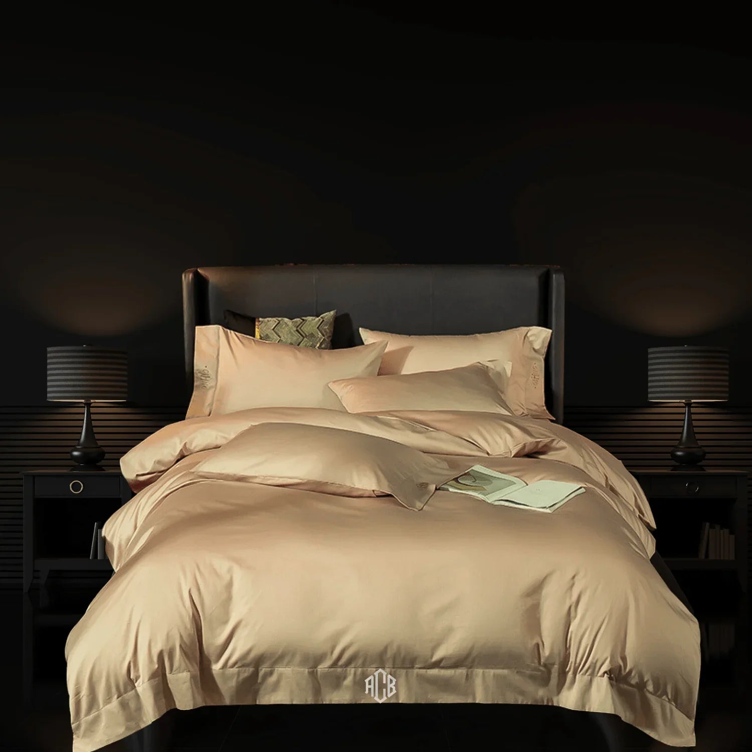 Châteaux X - Beige Monogram Duvet Cover + Monogram Pillowcases