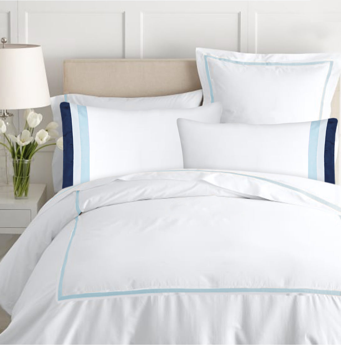 400tc percale white bedding set