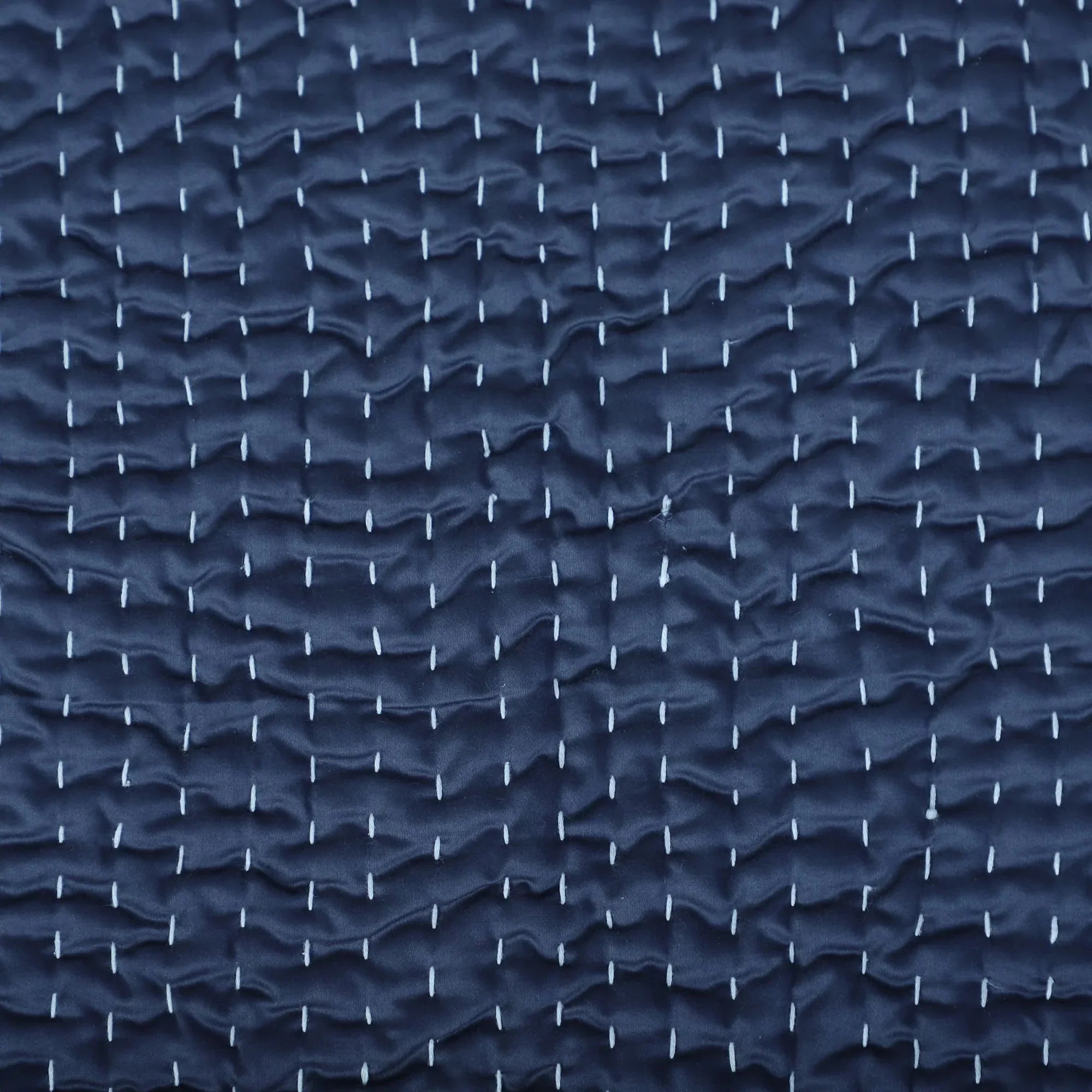 Kantha stitch Blue bedspread