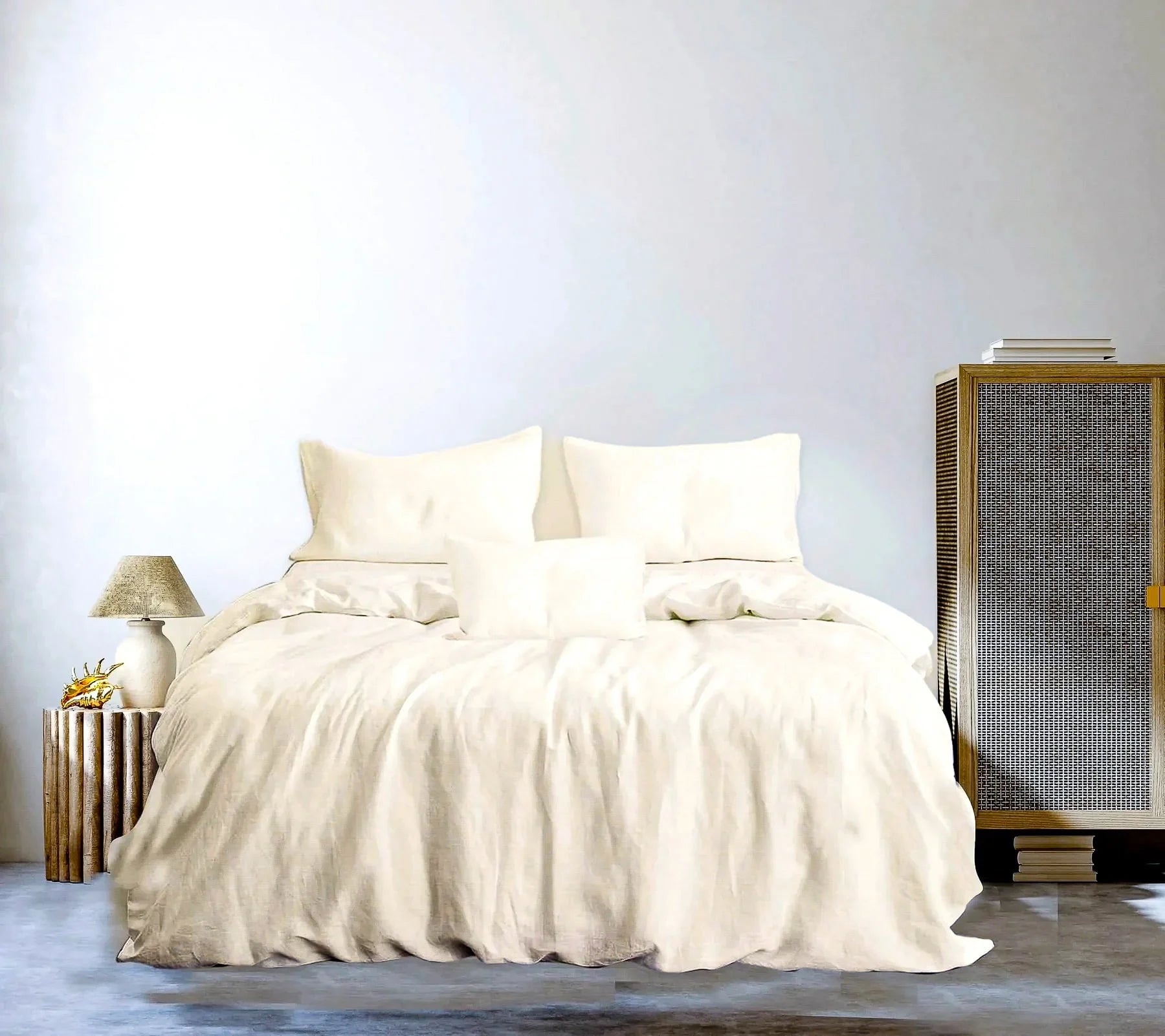 CREAM IVORY LINEN DUVET COVER