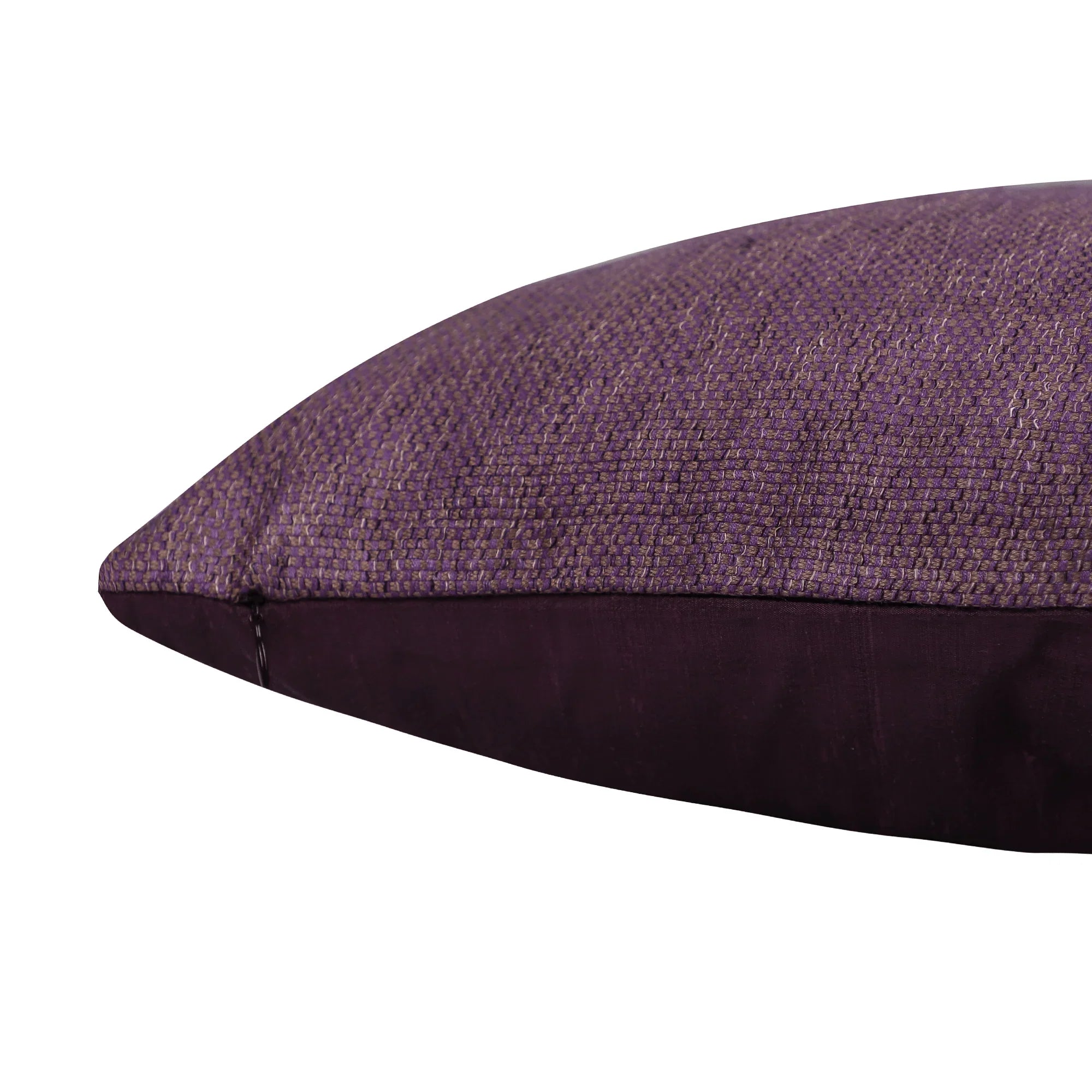 INDE N°5 - REVERSIBLE PURE SILK CUSHION COVER IN PLUM