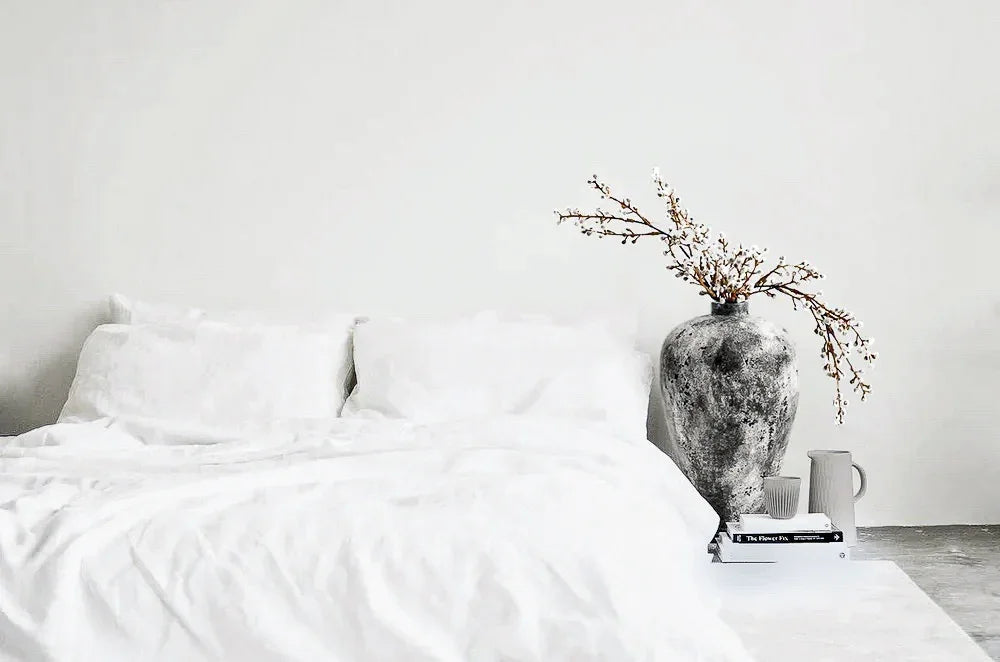 PURE WHITE LINEN DUVET COVER