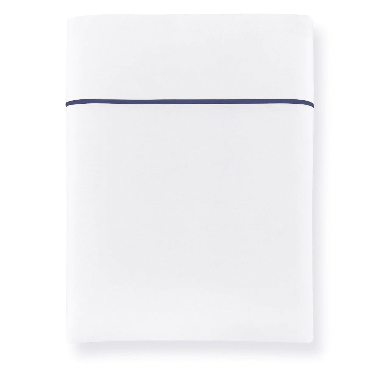 400tc Percale white set with navy piping pillowcases