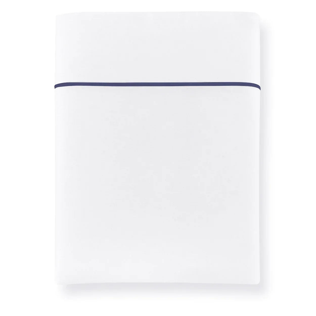 400tc Percale white set with navy piping pillowcases