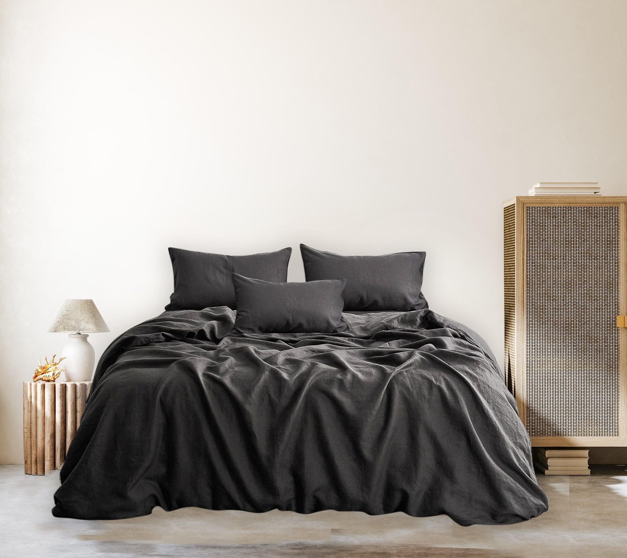 SLATE - CHARCOAL GREY LINEN DUVET COVER