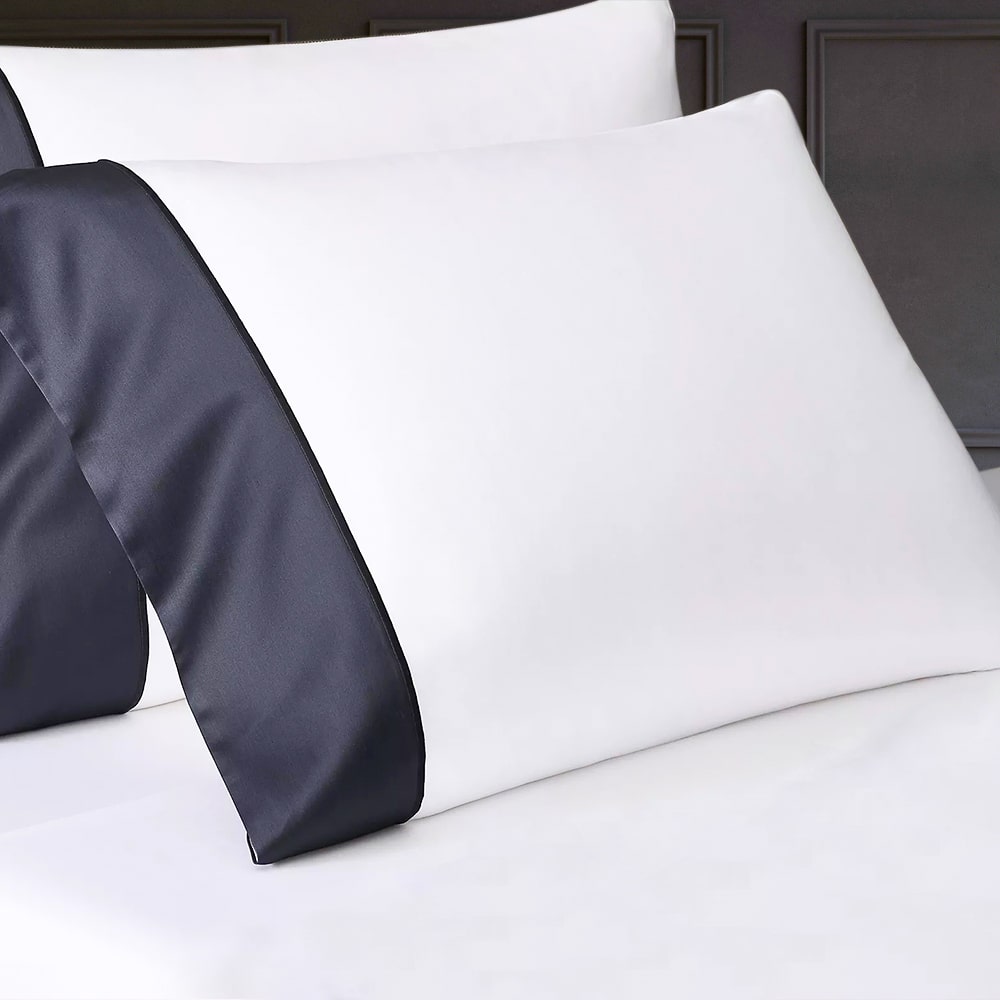 1000 TC  NAVY ITALIAN  STYLE BORDER SHEET SET