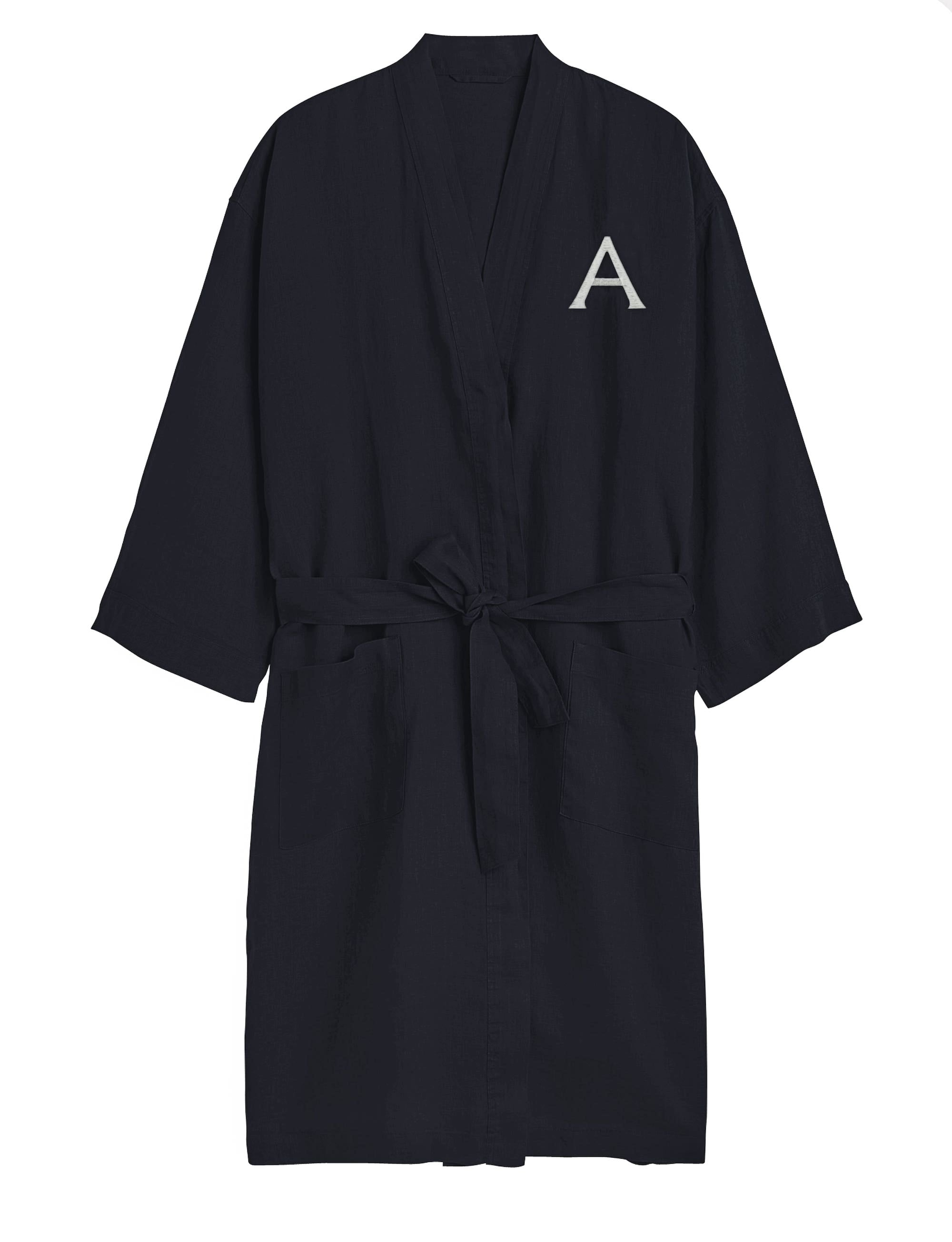 Unisex Lounge Robe Blue Linen Bathing Robe Housecoat Online India