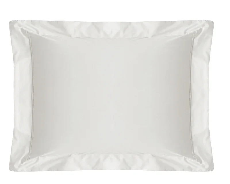 TYPEFACE 5 white sateen pillowcase with flange border