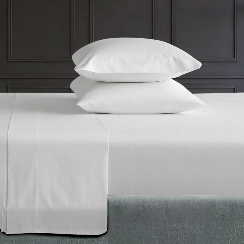 Genuine single-ply 1000 thread count white bed sheets — The Milky Way set by BEDLAM