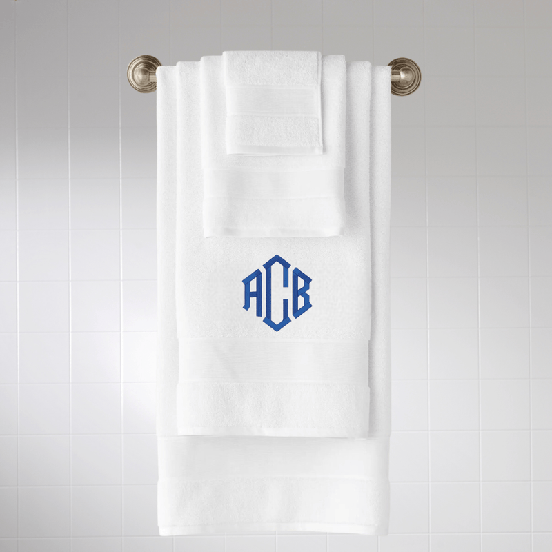 Monogram White Hand Towels Set Online 