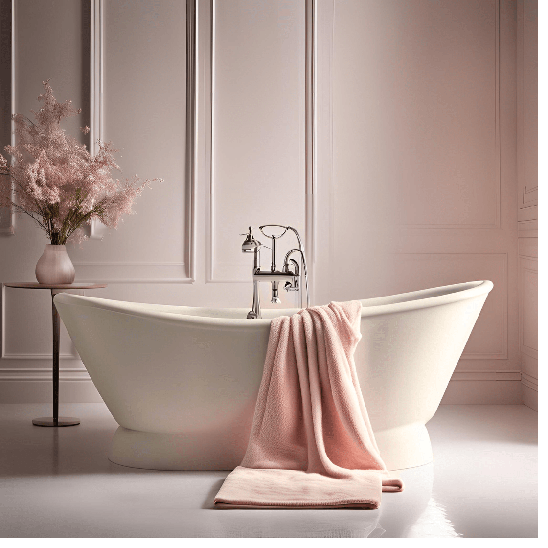 BTØ6 - MONOGRAM BATH TOWEL IN BLUSH