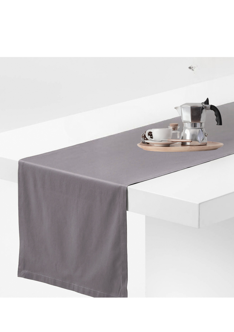 Grey Sateen Cotton Table Runner Online for dining table