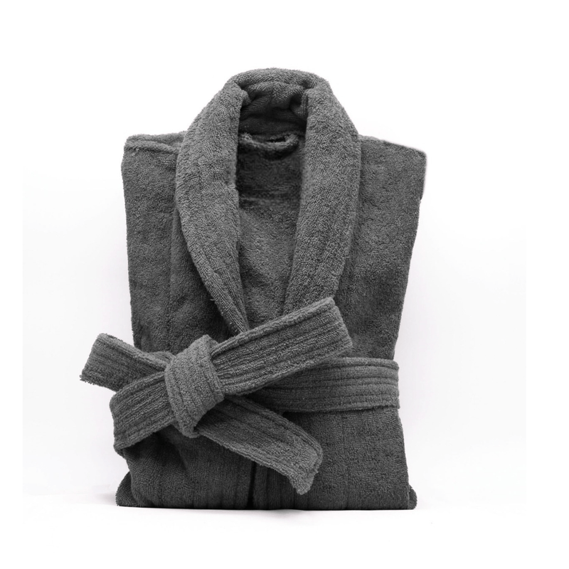 Grey colour Terry Towel Morning Shower Bath Robe for women and men online