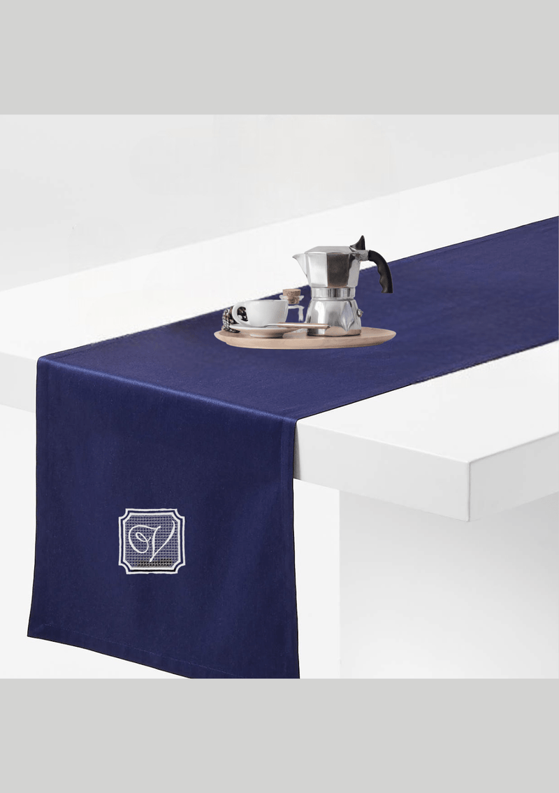 Royal Blue Sateen Cotton Table Runner Online for dining table