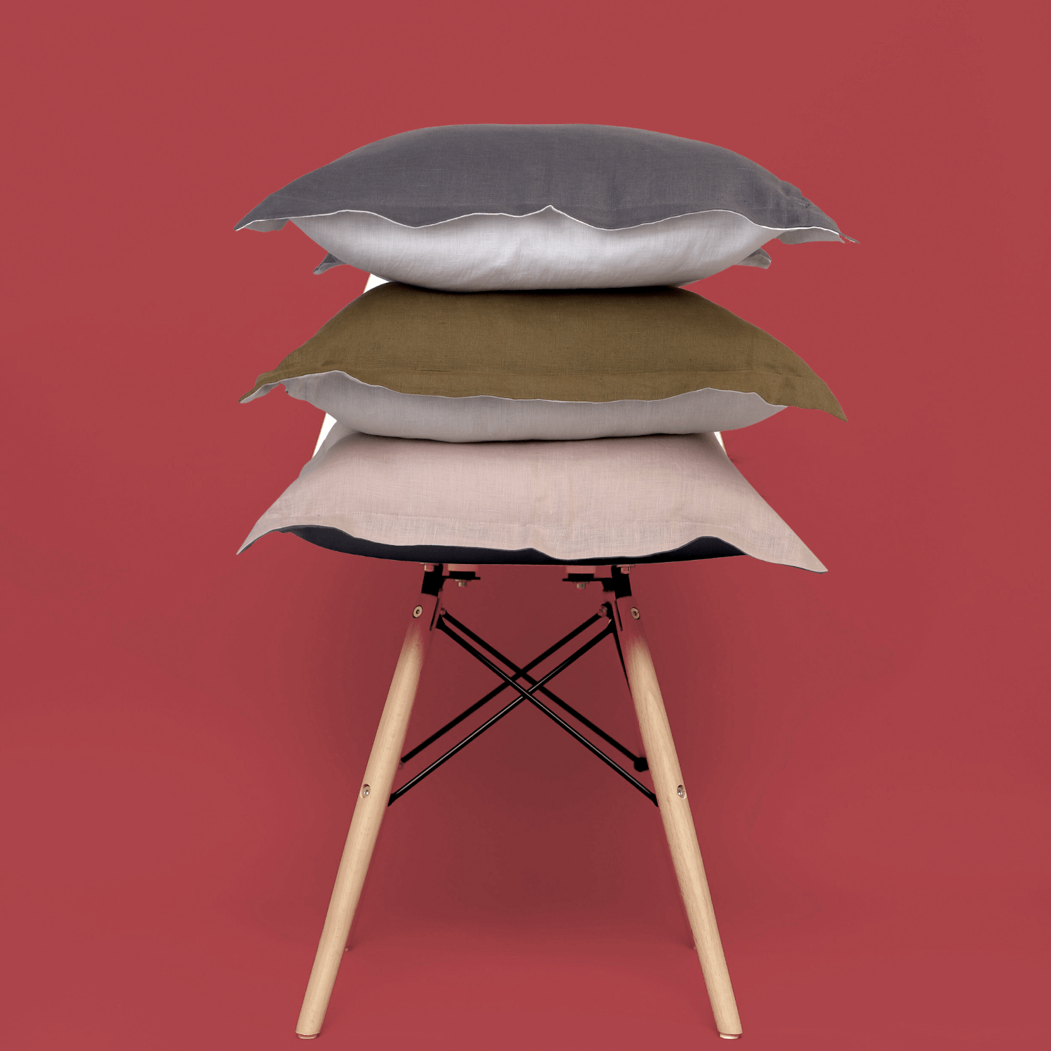 K Ø4 - Olive + Seamist Linen Cushion Cover