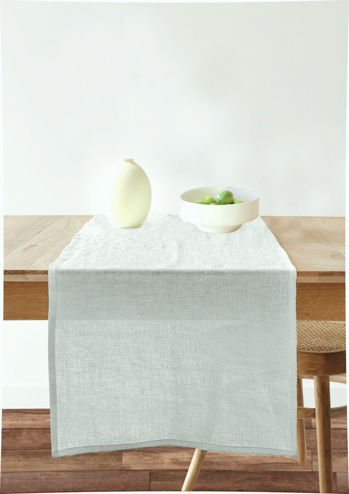 White linen dining table runner online