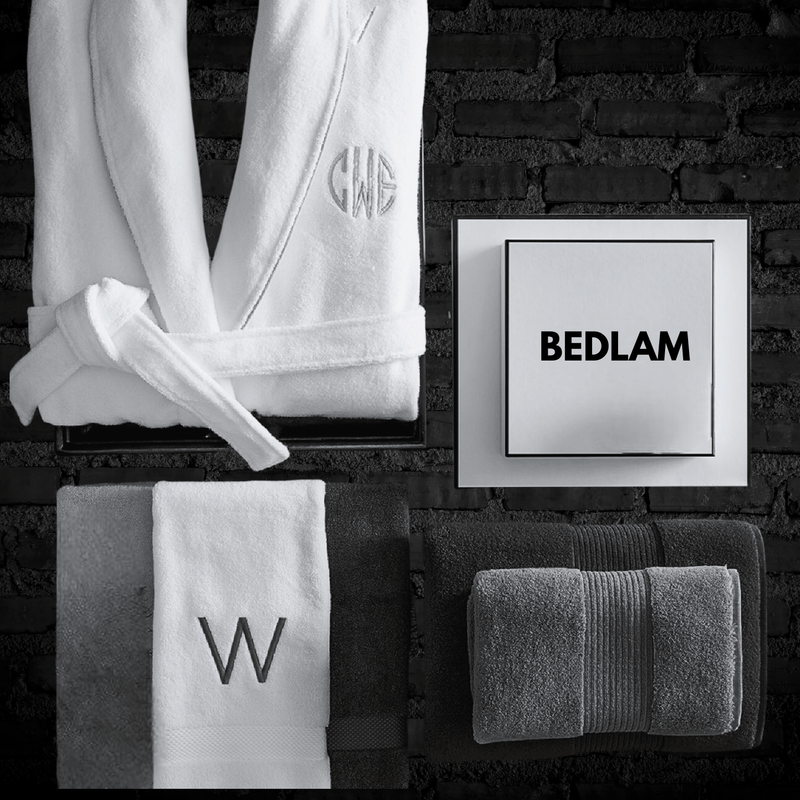 Luxury monogram grey white face towels set online