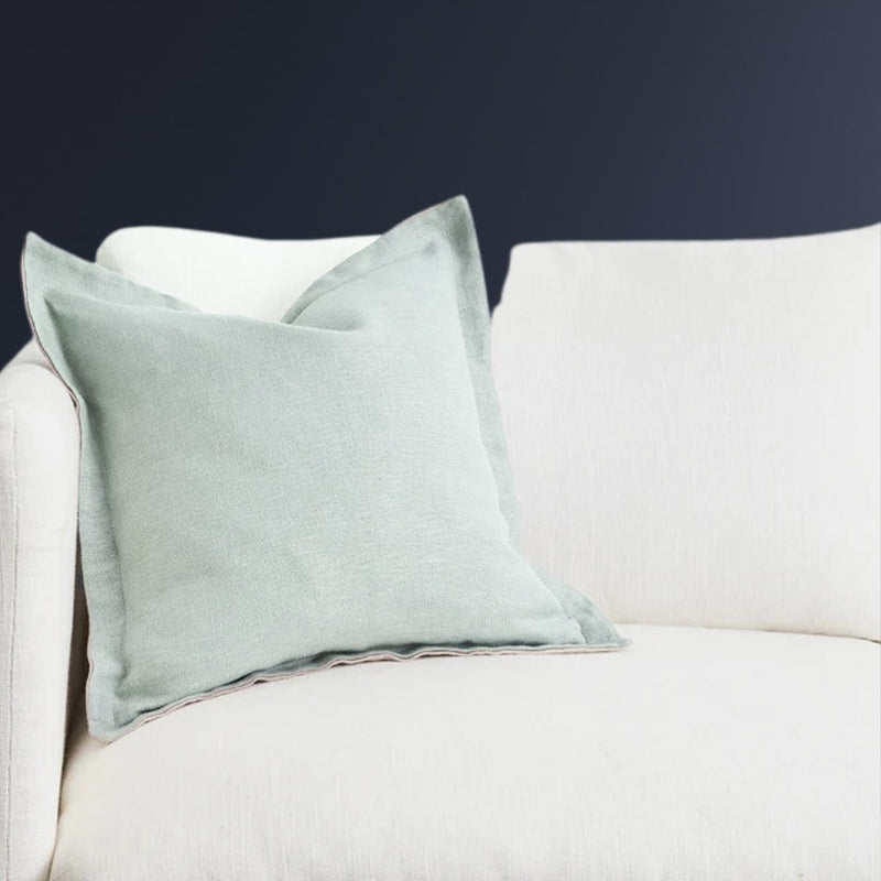 K Ø4 - Olive + Seamist Linen Cushion Cover