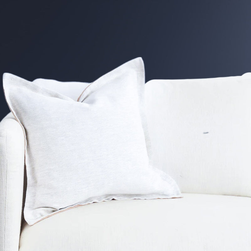 K Ø6 - White + Olive Linen Cushion Cover