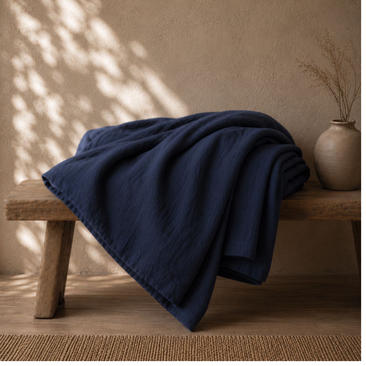 Nautical linen cotton blend duvet cover — concealed zip and inner duvet ties — BEDLAM