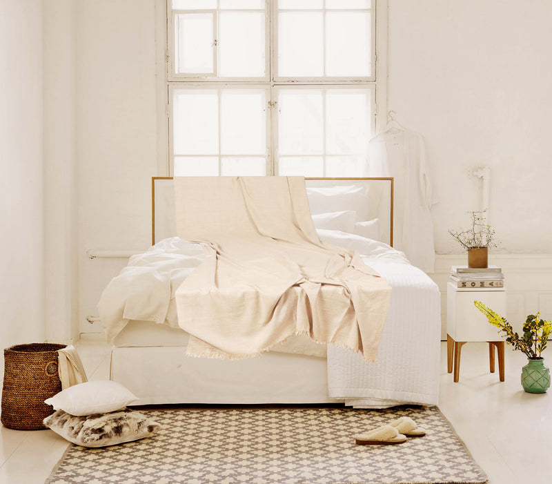 EDIT Ø6 - HAND-WOVEN LADAKHI CASHMERE THROW - CREAM