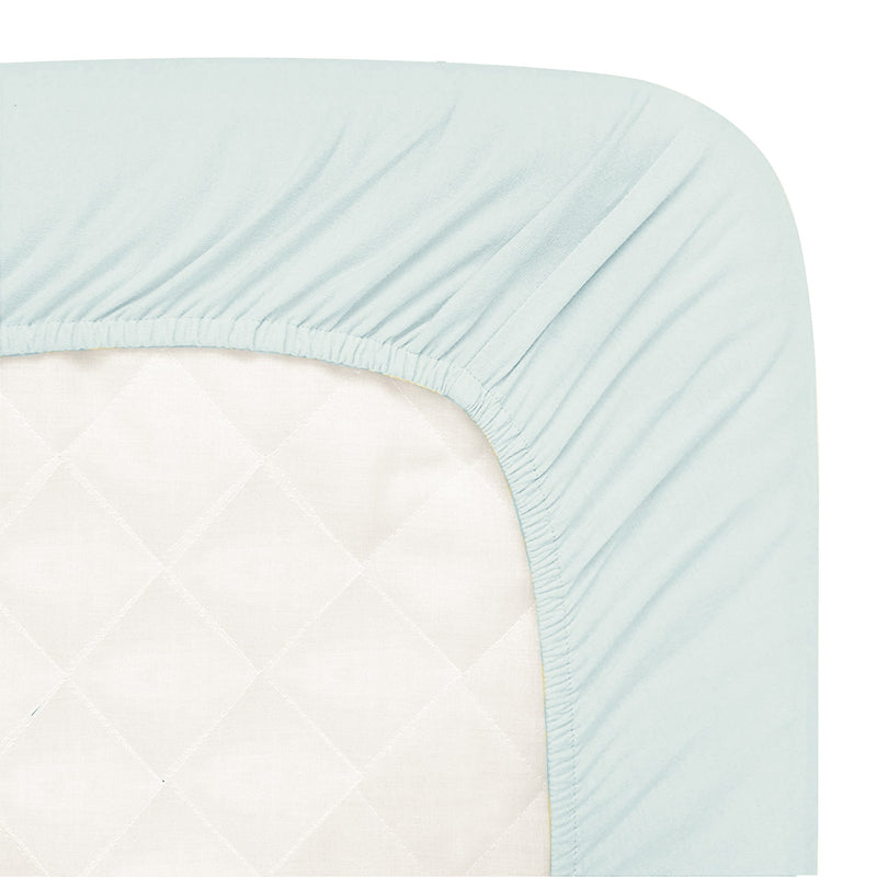 CRIB TALES CHAPTER 2 - SKY BLUE COT SHEET WITH MONOGRAM