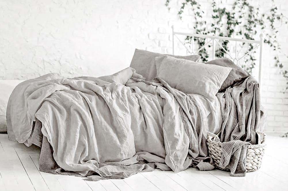 light grey linen duvet cover India