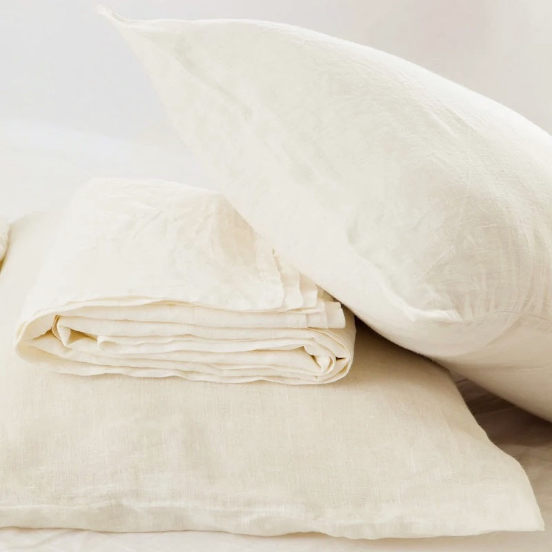 CREAM - BELGIAN LINEN SHEET SET