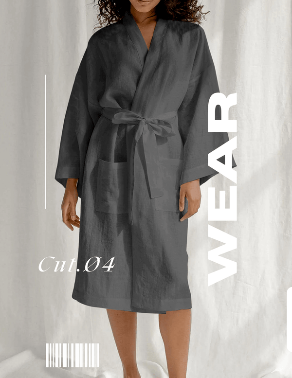 Unisex Bath Gown for Men and Women Grey Graphite Colour