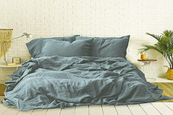 Lake blue linen duvet cover online India
