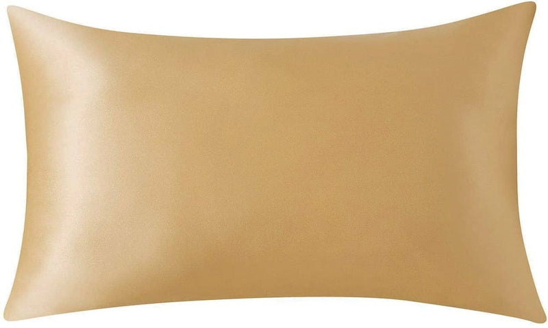 MONOGRAM SILK PILLOWCASE -  GOLD