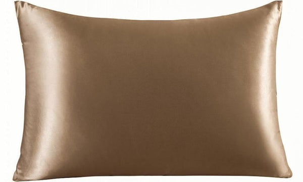 MONOGRAM SILK PILLOWCASE -  COPPER